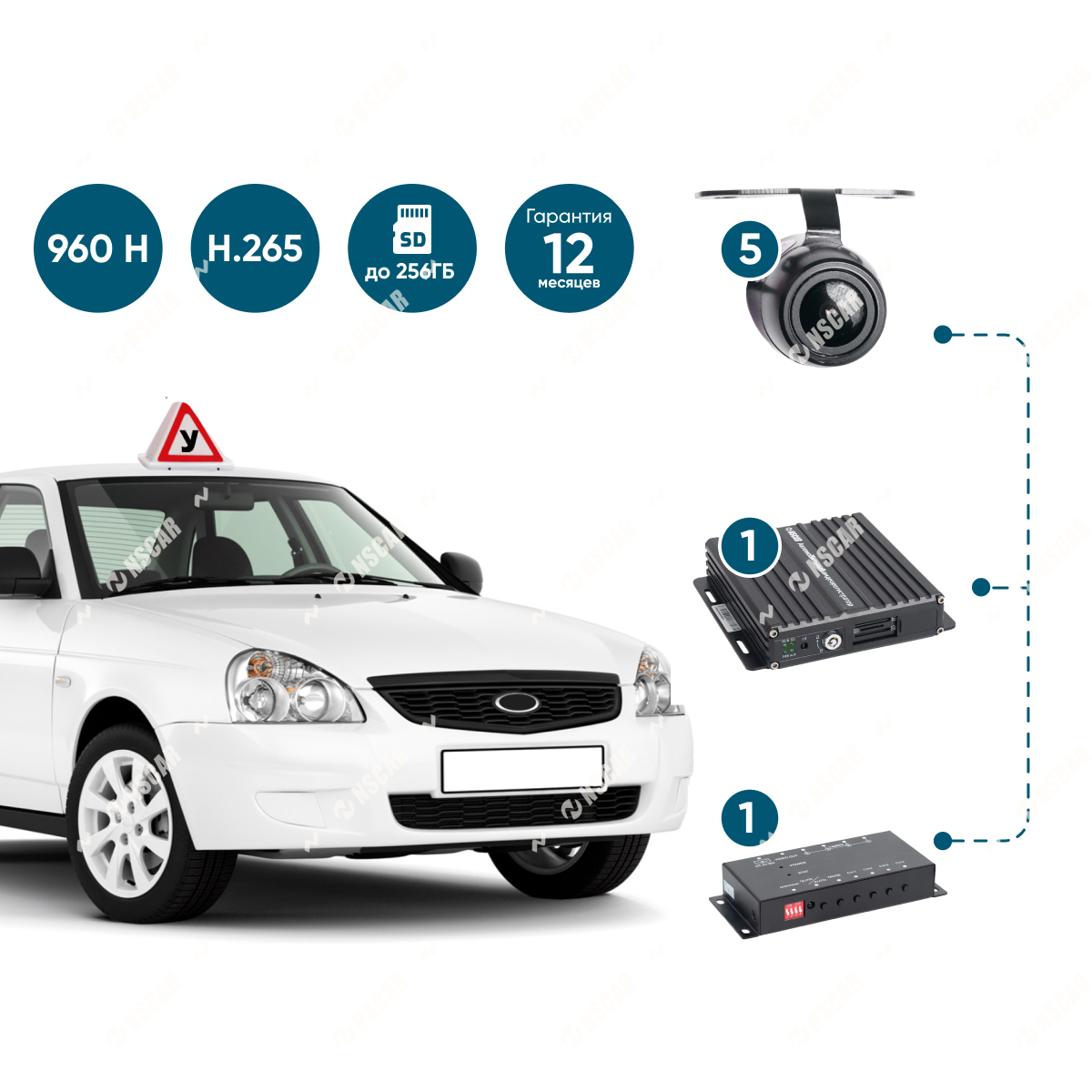 Комплект для автошколы на 5 камер NSCAR 503 - ООО "Где Авто"